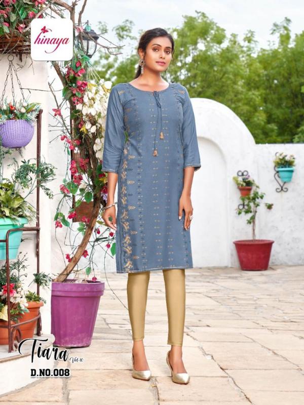 Hinaya Tiara 10 Rayon Fancy Wear Designer Kurti Collection